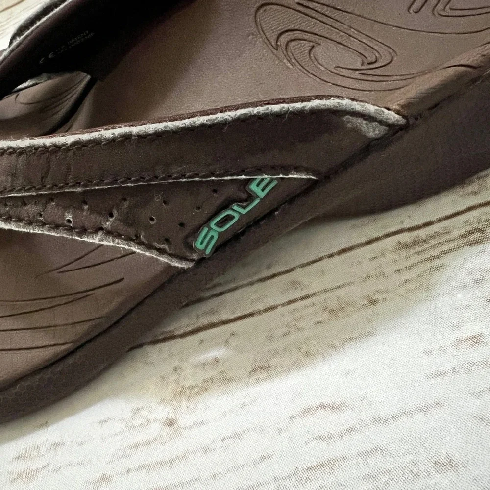 SOLE Flip Flop Sandals Brown Orthopedic Contoured‎ Footbed W5